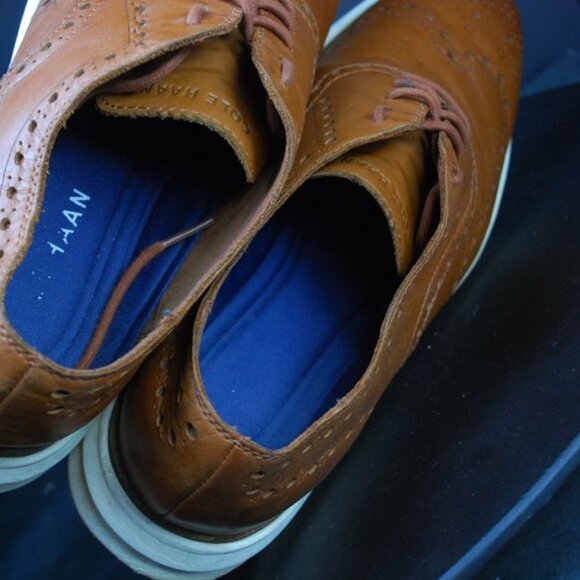 Cole Haan Brown Leather Wingtip Oxfords Lace Up main image 4